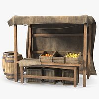 Fantasy Food Market Stall with Awning
