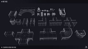 Steampunk Piers Model Pack Game Ready Kitbash Textured