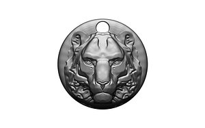 3D Lion Tiger Pendant HighPoly HighDetailed