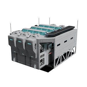 3D Sci-fi warehouse model
