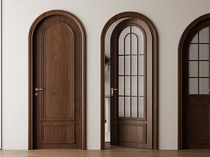 Retro French Arched Wooden Doors Collection model