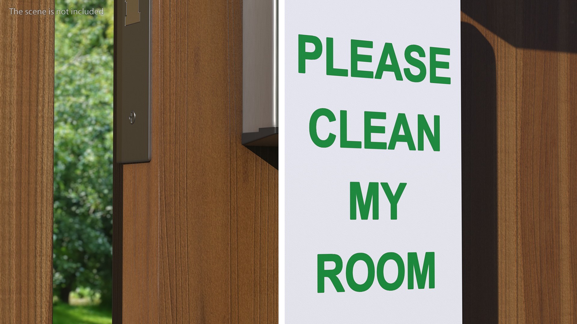 3D Door Hanger Tag Clean My Room White Green Model - TurboSquid 1888667