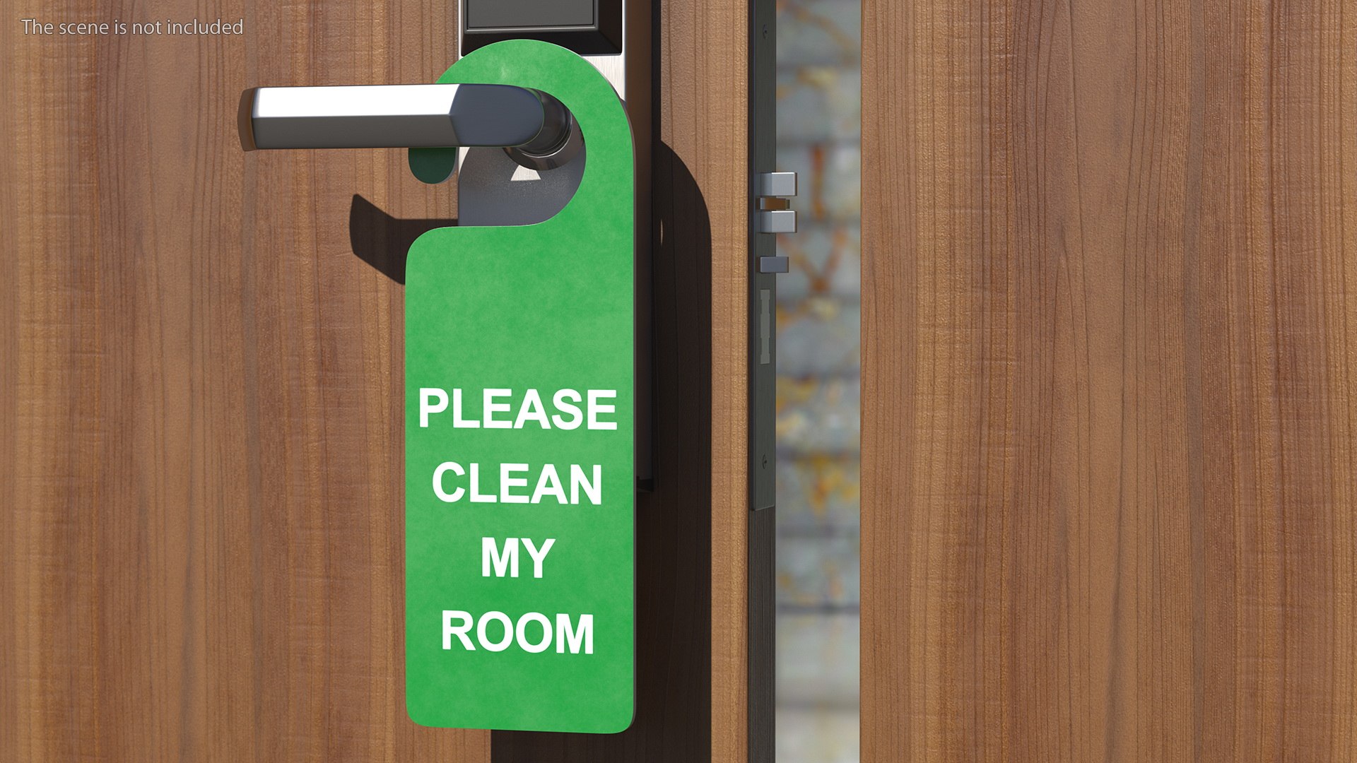 3D Door Hanger Tag Clean My Room White Green Model - TurboSquid 1888667