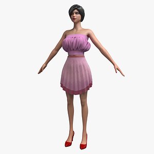 Women Cloth Set 02 (Bra, Skirt, High heel)