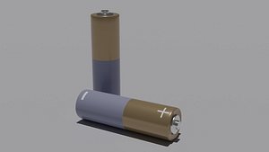 3D Battery with brown and grey color