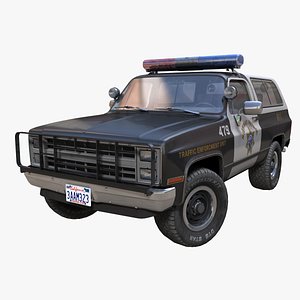 Police offroad car PBR 3D model