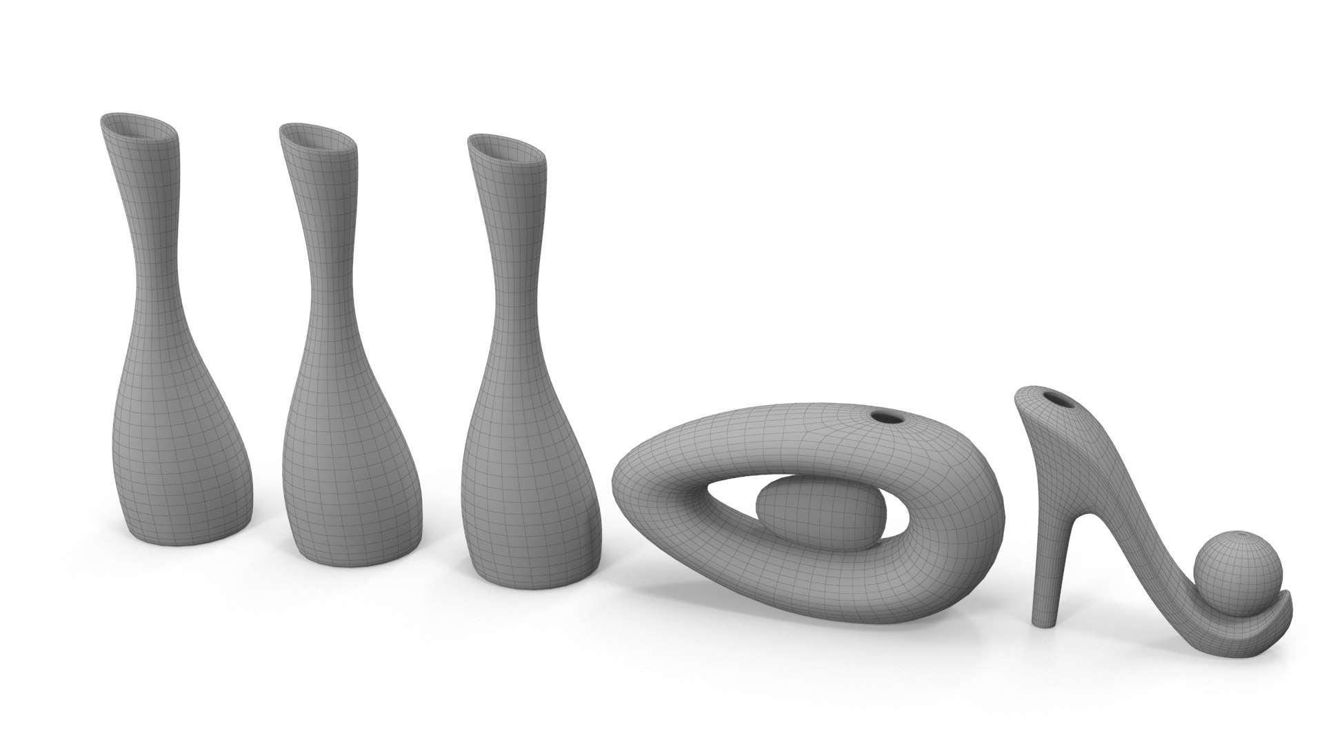 3D Model Decorative Vase Set - TurboSquid 1435935
