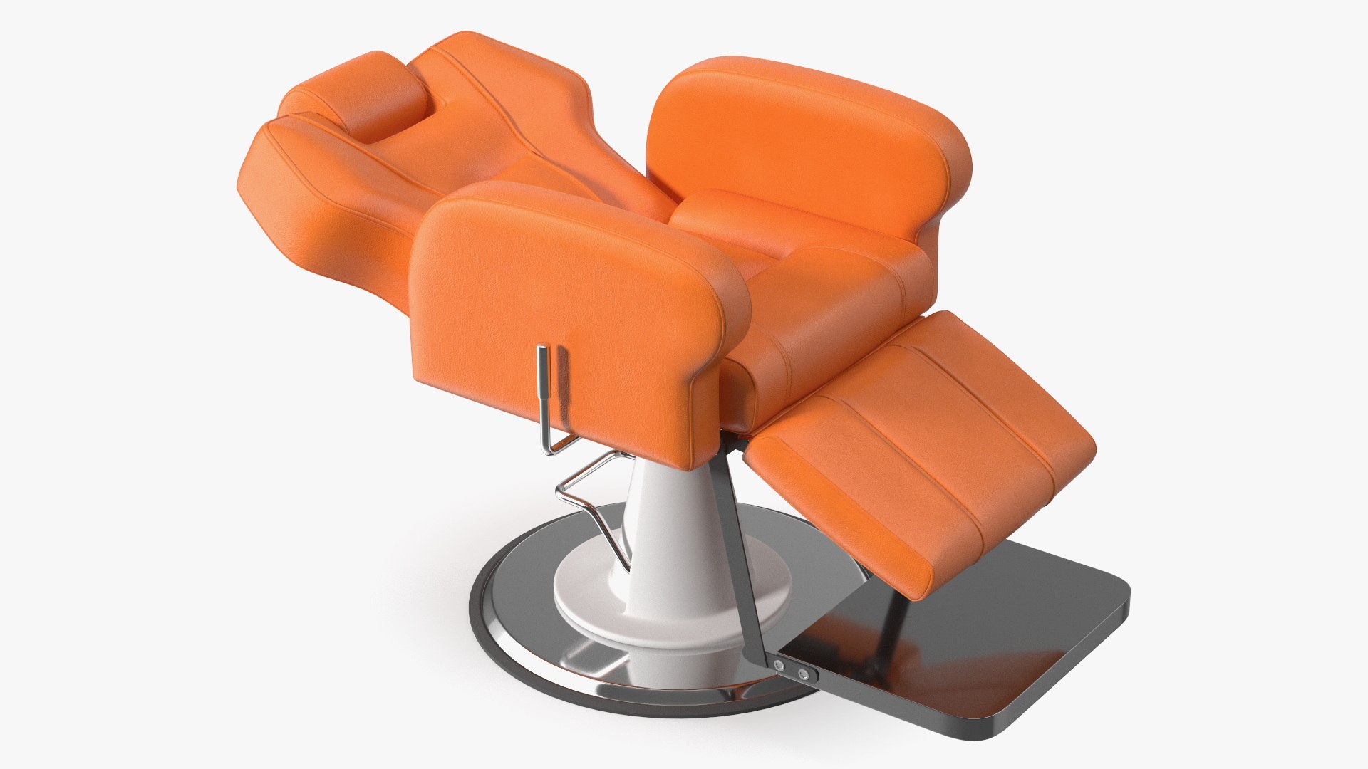 Beauty Salon Chair Unfolded Orange 3D model preview