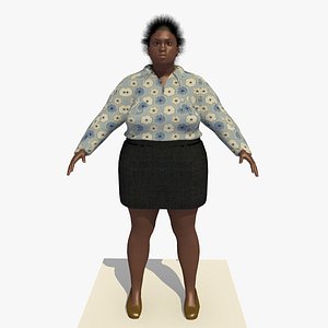 Rigged African Fat woman clothed 3 (April)