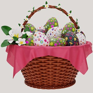 3D Easter Eggs Basket