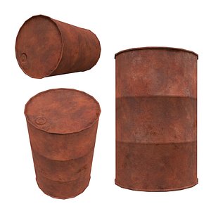 rusty metal barrel Free low-poly 3D model