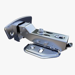 90 degree angle cabinet door hinge with animation 3D model