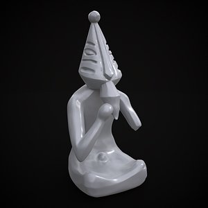 Sitting God Statue Print