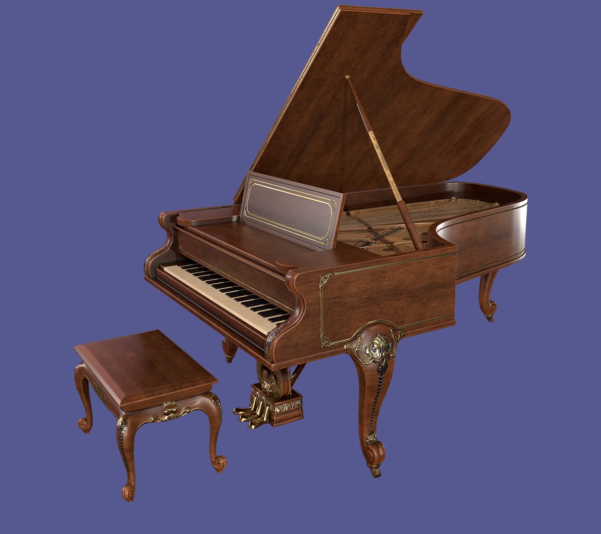 Vintage grand piano top