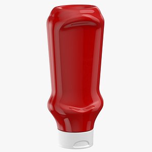 3D red sauce bottle