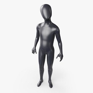 3D Mannequin Child Black Rigged