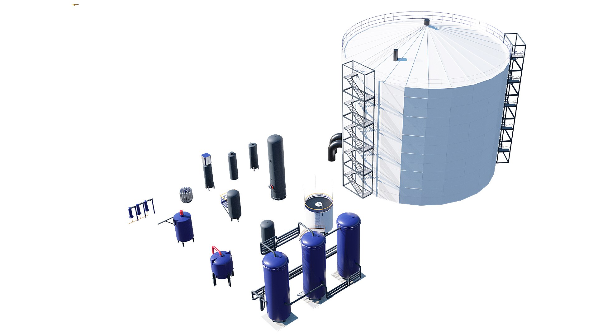 Oil Refinery Asset Pack 3D Model - TurboSquid 1755456