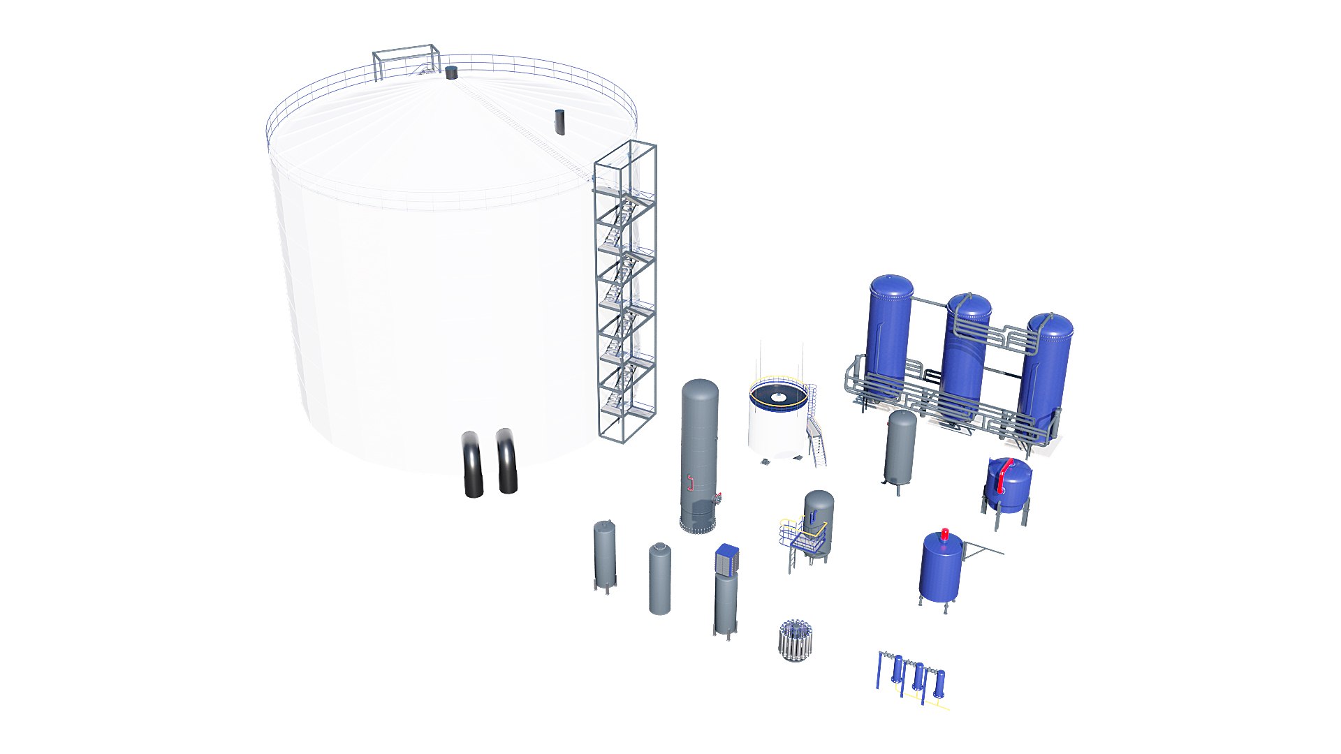 Oil Refinery Asset Pack 3D Model - TurboSquid 1755456