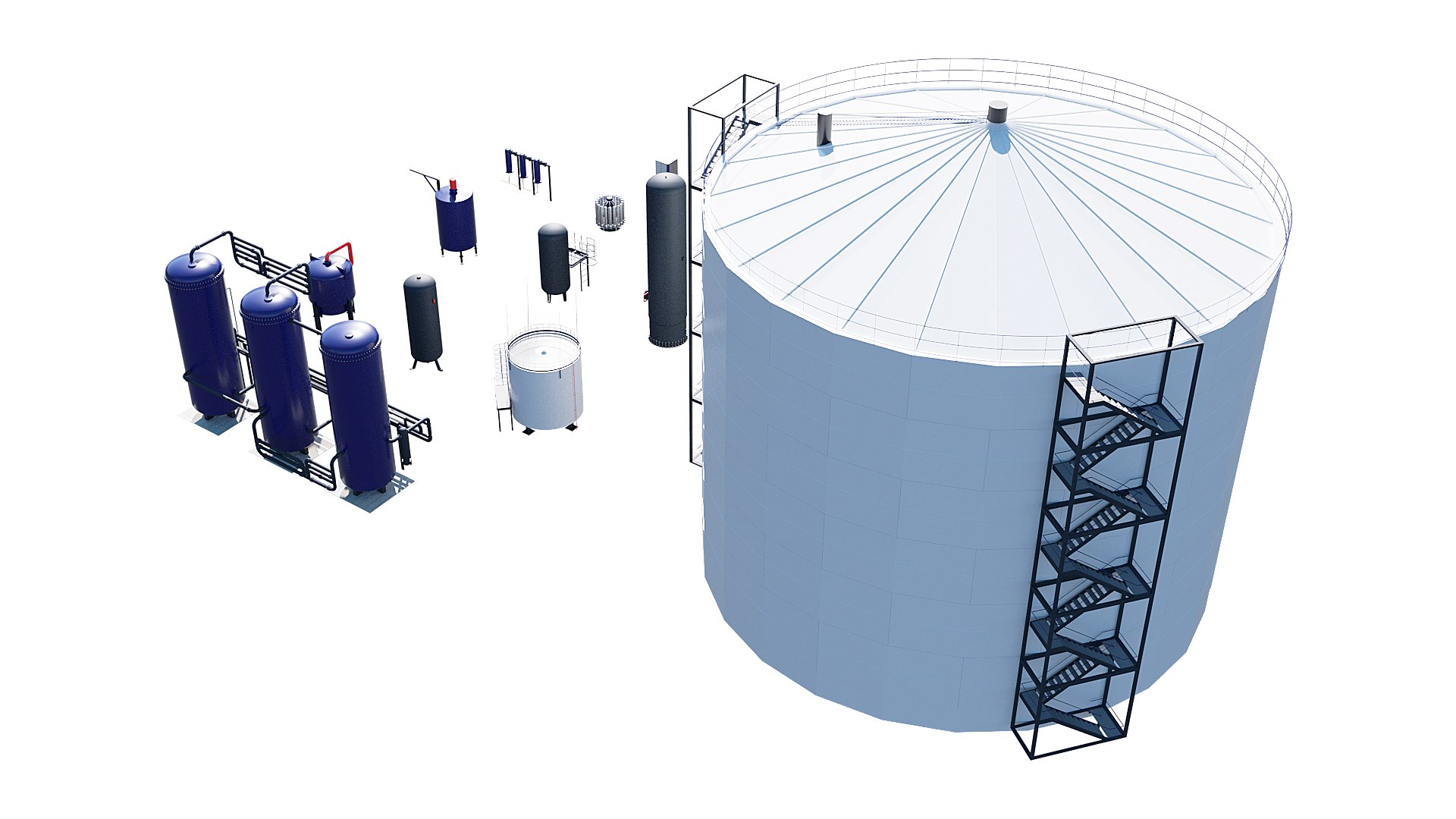 Oil Refinery Asset Pack 3D Model - TurboSquid 1755456