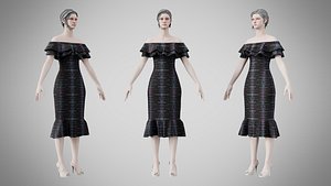 Dress 17 Electric Static Stripe