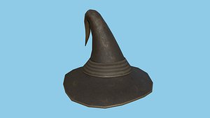 3D Rust Leather Wizard Hat - Character Design Fashion model