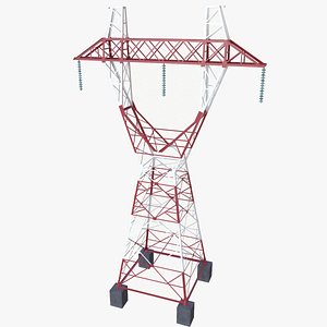 Transmission Tower 400kv Lowpoly model