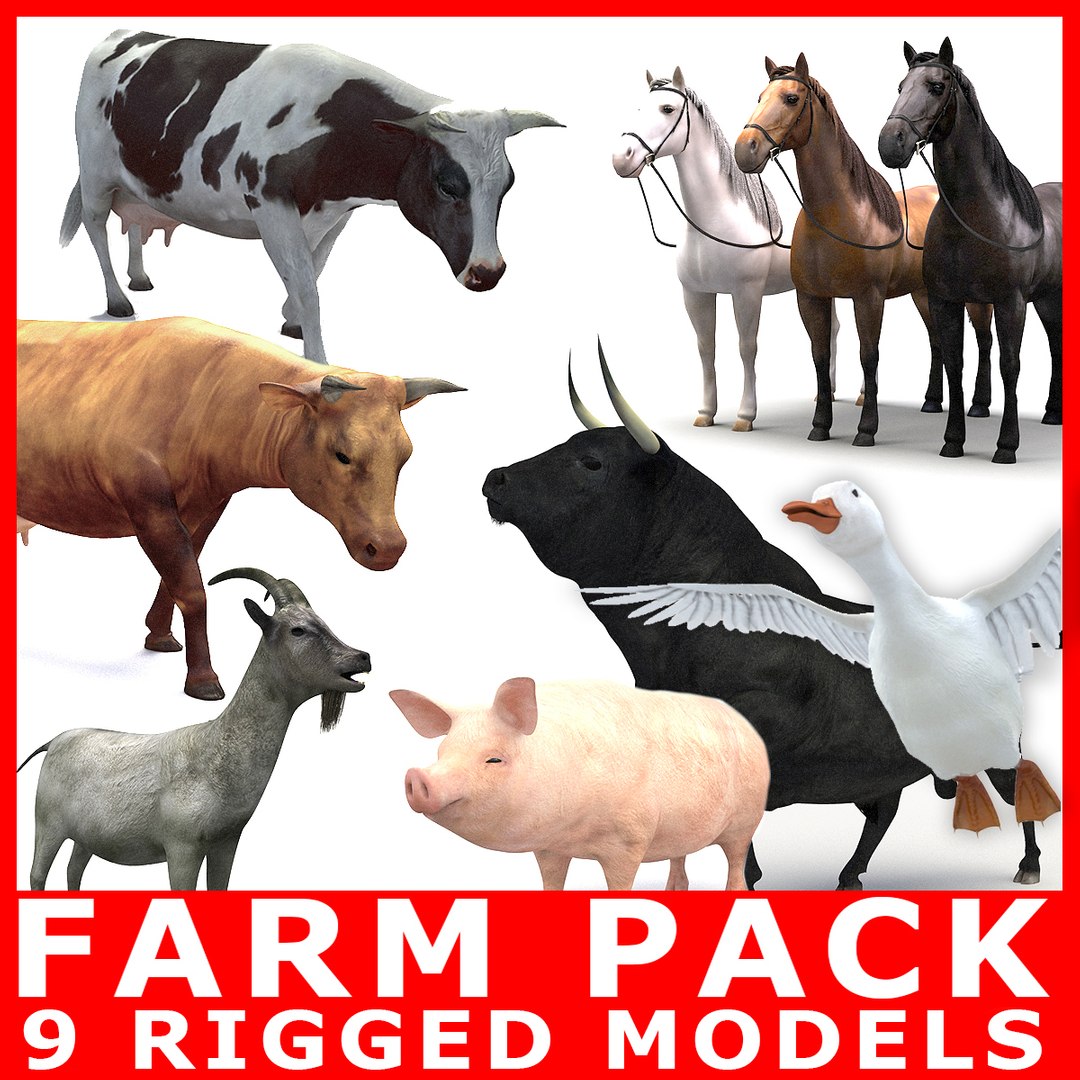 rigged bull cow 3D model https://p.turbosquid.com/ts-thumb/QJ/2bw0Uf/L37dwXWK/farm_pack_i_th00b/jpg/1505221873/1920x1080/fit_q87/19f0bb25bd53dd3a599e7f5493a031c992ca8eaf/farm_pack_i_th00b.jpg