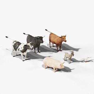 rigged bull cow 3D model
