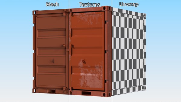 modelo 3d Contenedor de envío de 8 pies - TurboSquid 2151830