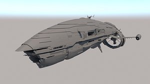 sci fi space liner 3D