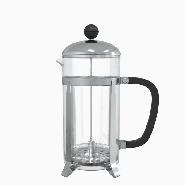 3D French Press Teapot glass model TurboSquid 1777618