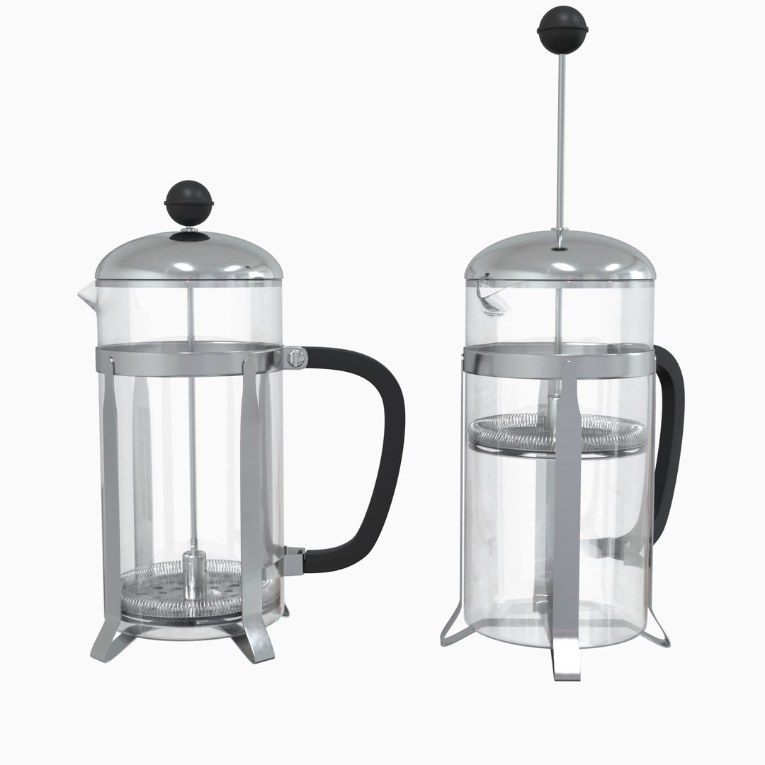 3D French Press Teapot glass model TurboSquid 1777618