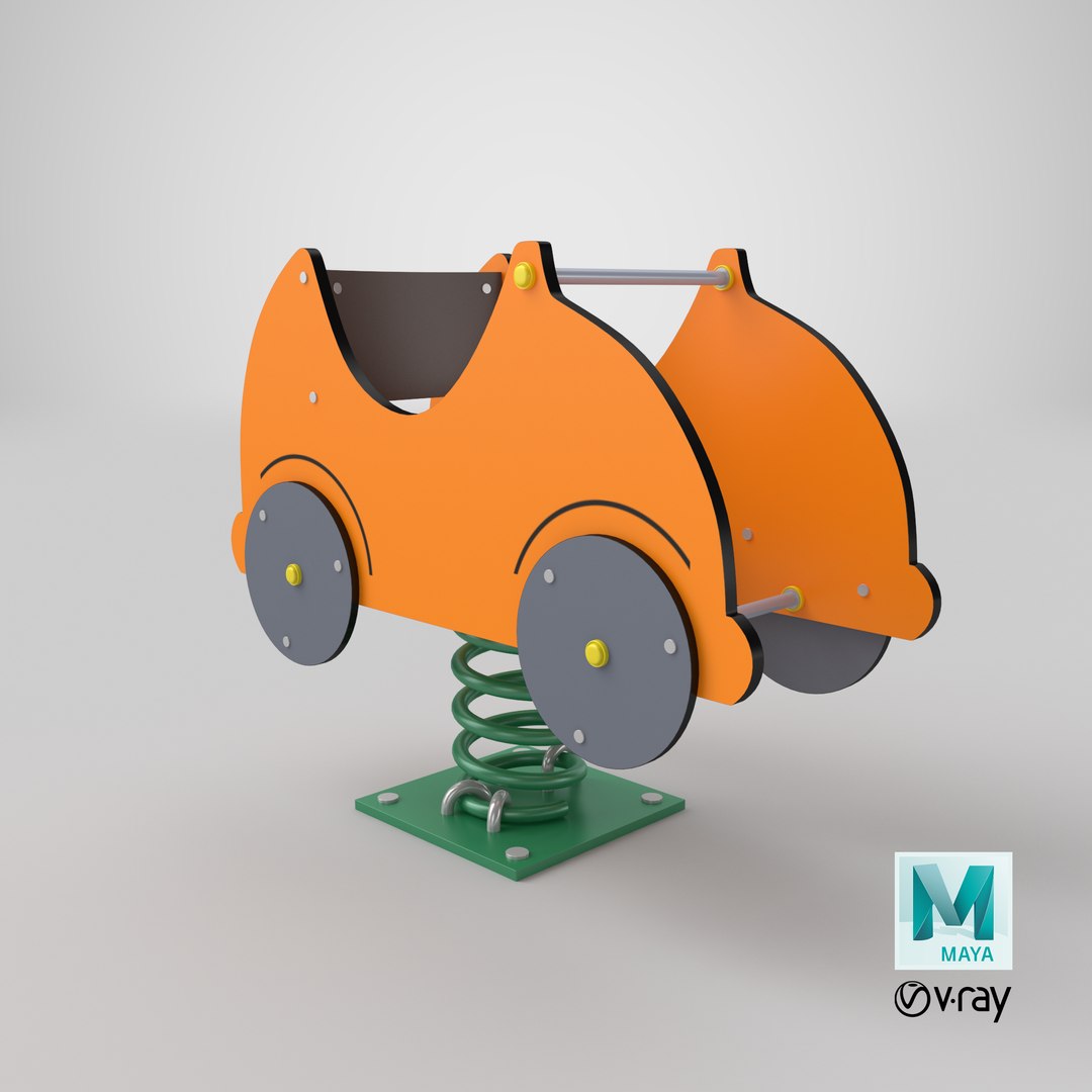 3D Playground Car Springer Ride 01 - TurboSquid 2145219