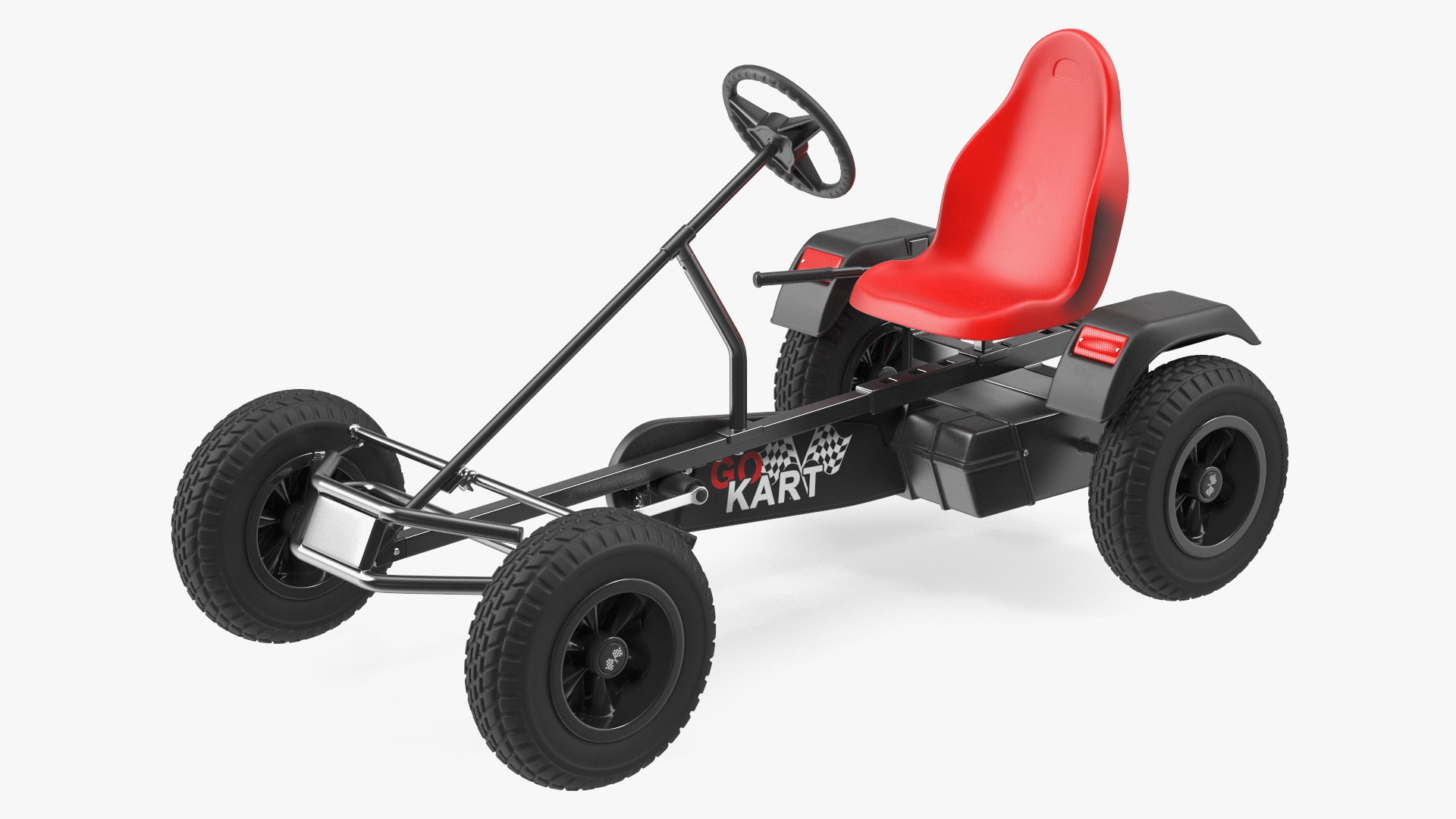 Pedal Car with Adjustable Seat Red 3D model preview