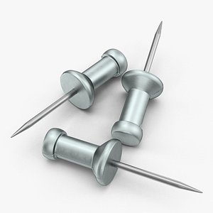 metallic push pins 3D model