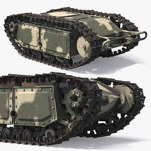 Camouflaged Tracked Demolition Robot Used 3D model