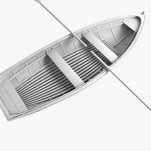 row boat fish obj