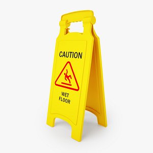 caution wet floor safety 3D model