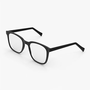 3D Black Eyeglasses model