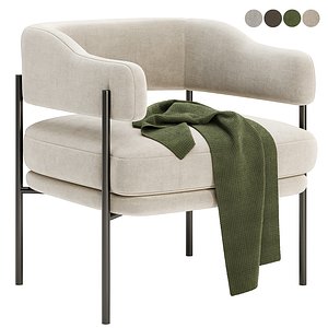 3D Walton Ivory Armchair