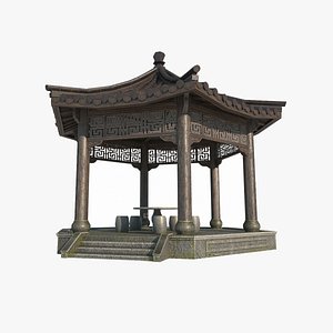 Asian Ancient Architectural Landscape Pavilions model