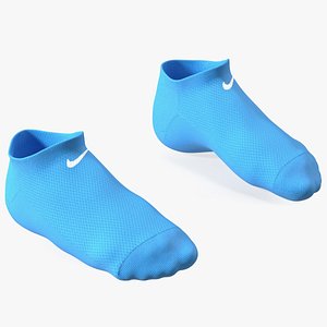 Socks Nike Blue on The Foot Standing 3D model