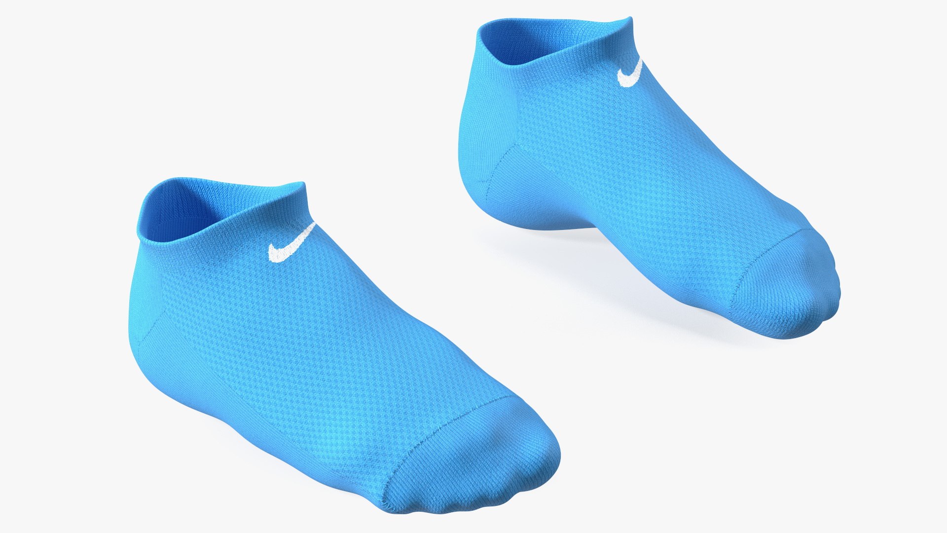 Socks Nike Blue on The Foot Standing 3D model preview