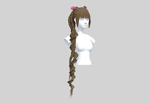 Ponytail Wavy Hair 3D model