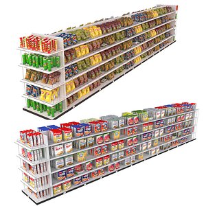 cereals chips shelf 3D model