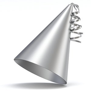 3D Party Hat Silver