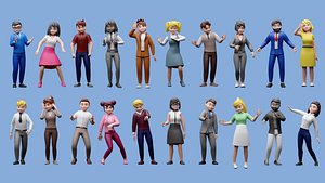 3D Cartoon characters 3 02 office