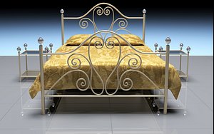Steel double bed