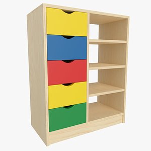 3D Wooden Display Shelves model