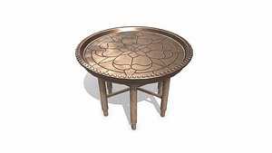 Old Bronze Side Table Low-poly PBR 3D model